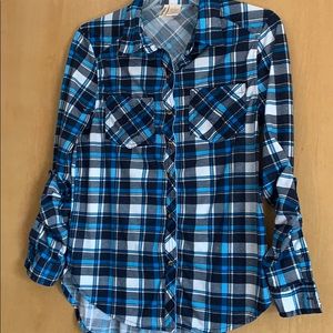 Buckle Blue plaid long sleeve shirt